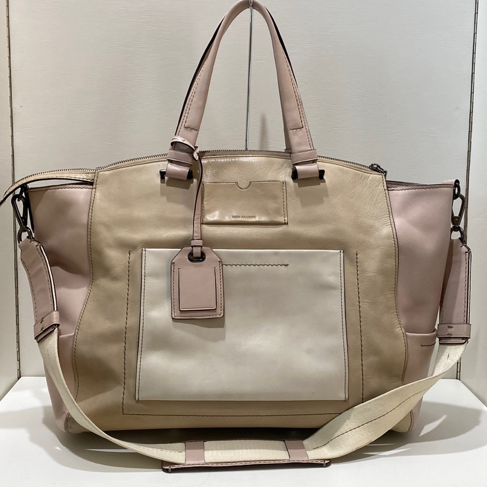 REED KRAKOFF Tricolor Pastel Leather Tote